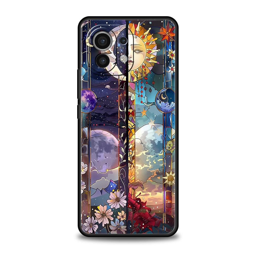 Phone Case Cover for Xiaomi Poco F7 F6 F5 F4 F3 X7 X6 X5 X4 X3 NFC M4 C51 C55 GT Pro Soft TPU Beautiful Sun Moon Glass Pattern