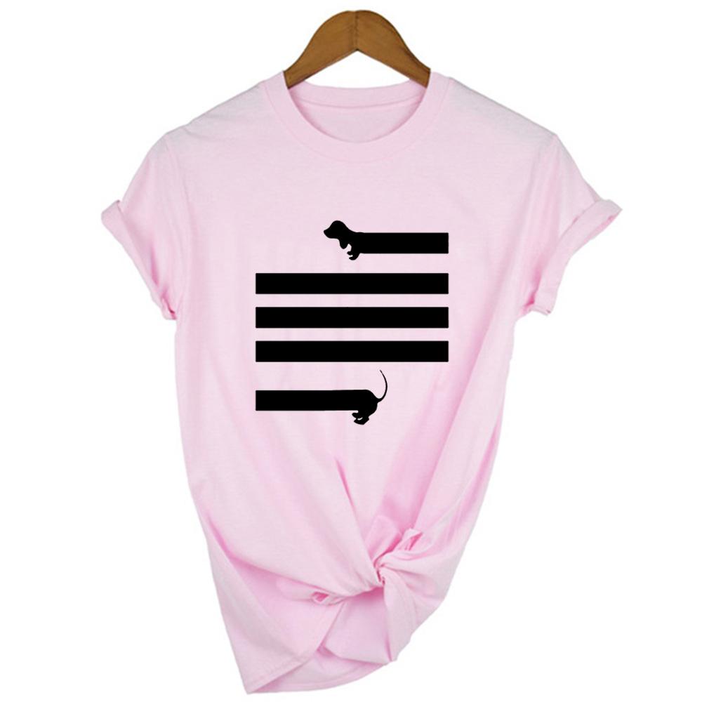 I Love Dachshunds Women Short Sleeve Graphic T Shirt Summer Harajuku Kawaii Dog Print Clothing T