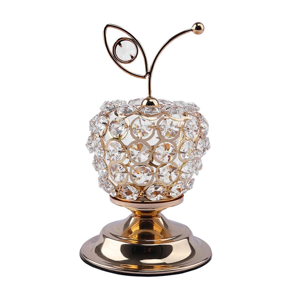 Beads Apples Modern Table Centerpiece Decor Artificial Fruit Figurine Statue Crystal Ornament for