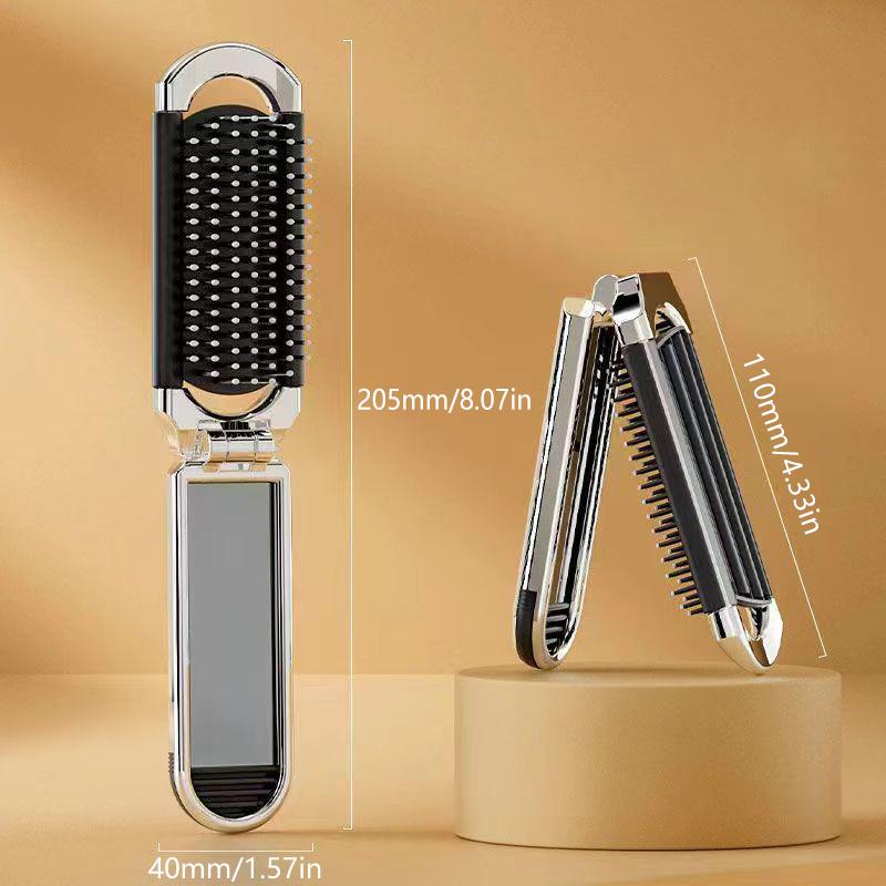 Peine de Bolsillo Plegable Mini con Espejo Portátil Cepillo Peine Masajeador Para Salón Viaje al Aire Libre Herramientas de Maquillaje Estilismo