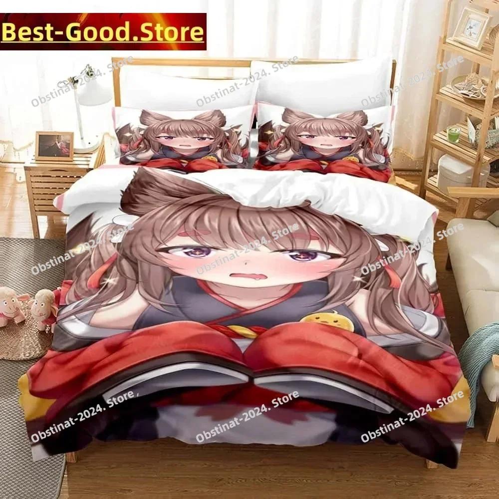 3D Print Anime - Azur Lane Bedding Set Printed Bed Set With Pillowcase Bed Duvet Cover Soft Single Double Queen Super King Size