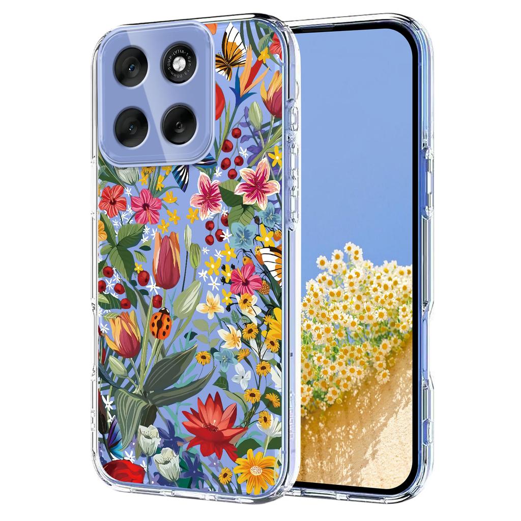For Motorola Moto G86 5G Case Butterfly Floral Pattern Printing TPU Phone Back Cover