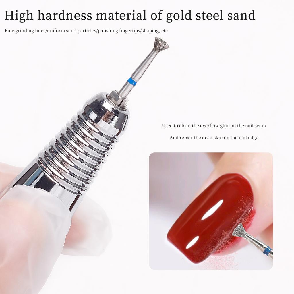 7pcs Professional Safety Diamond Nail Drill Bit Set, Carbide Cuticle Bits For Electric Manicure And Pedicure, 7 Pieces