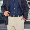 [Ikenohata Ginkawaten] Himeji-made Smooth Leather Belt, Calf Finish, Men's Leather, Made in Japan, OT-011 (Navy, up to L size)
