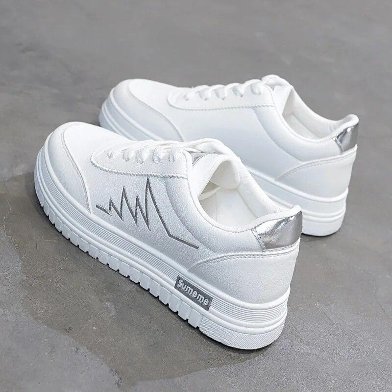 

Белые Кроссовки для Женщин Весенняя Мода Повседневные Спортивные Беговые Вулканизированная Обувь Женские Лоферы Теннис Zapatos De Mujer 35