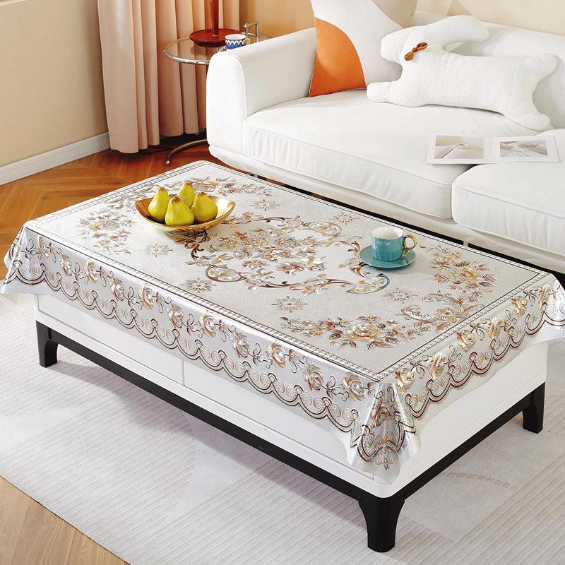 Waterproof And Oil-Proof Red Bronzing Anti-Scalding Coffee Table Tablecloth Leave-In Rectangular Household Living Room Tablecloth