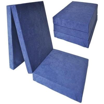 Folding Mattress - Navy Blue - 195x80x15 Cm - Hypoallergenic - Soft Comfort - 1 Person