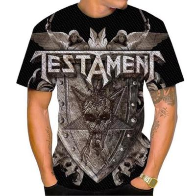 Sommar Ny Mode Amerikansk Heavy Metal Testament Band Herr 3d-tryck T-shirt Unisex Hip Hop Casual T-shirt Cool Rock Street