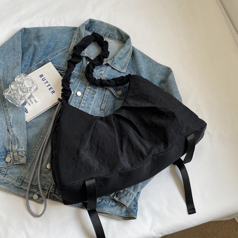 New Large-capacity Bag Women's Fashion Versatile Shoulder Bag Korean Pleated Commuter Dumpling Bag Messenger Bag