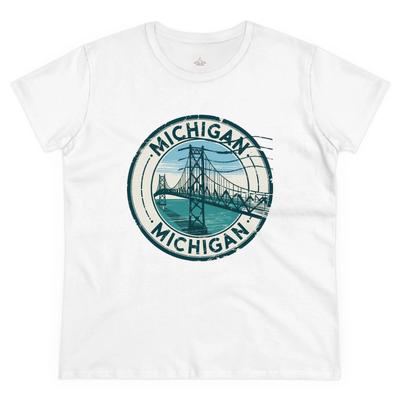 Michigan Bridge Graphic Tee - Soft Cotton Shirt, Michigan Pride, Summer Fashion,