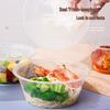 HANDUNYOU Disposable Round Transparent Plastic Meal Box with Lid