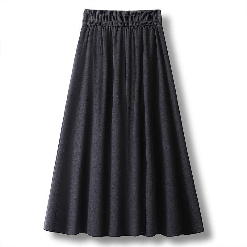Sibeishe Commuter Style Spliced A-Line Midi Skirt