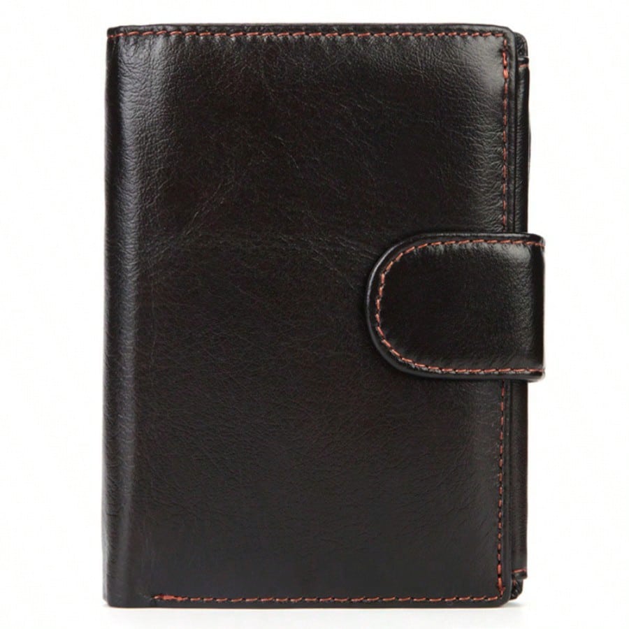 Men's Short Leather Wallet Retro Change Bag Vertical Card Bag Large Capacity Coin Purse