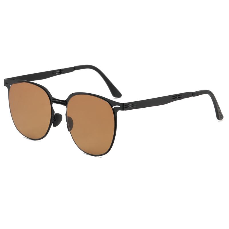 BY8105 Foldable Metal Square Frame Sunglasses for Women Retro Korean Style with European and American Driving Trend