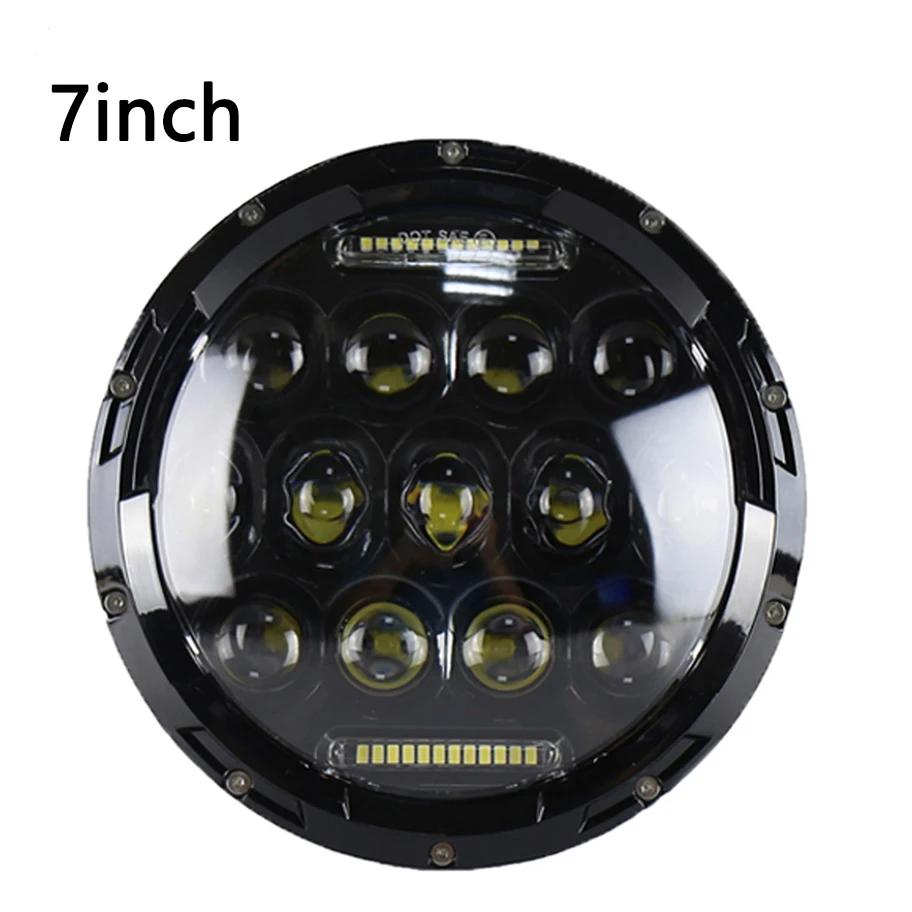 1Pcs/75W 7 Inch Led Round Headlight Far/Low Beam With 13 Lamp Beads For Motorcycle Jeep Wrangler Pickup Truck