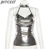 BITCED Spring Women's Solid-Color Slim-Fit Streetwear Fashion Halter Neck Sexy Backless Tank Top