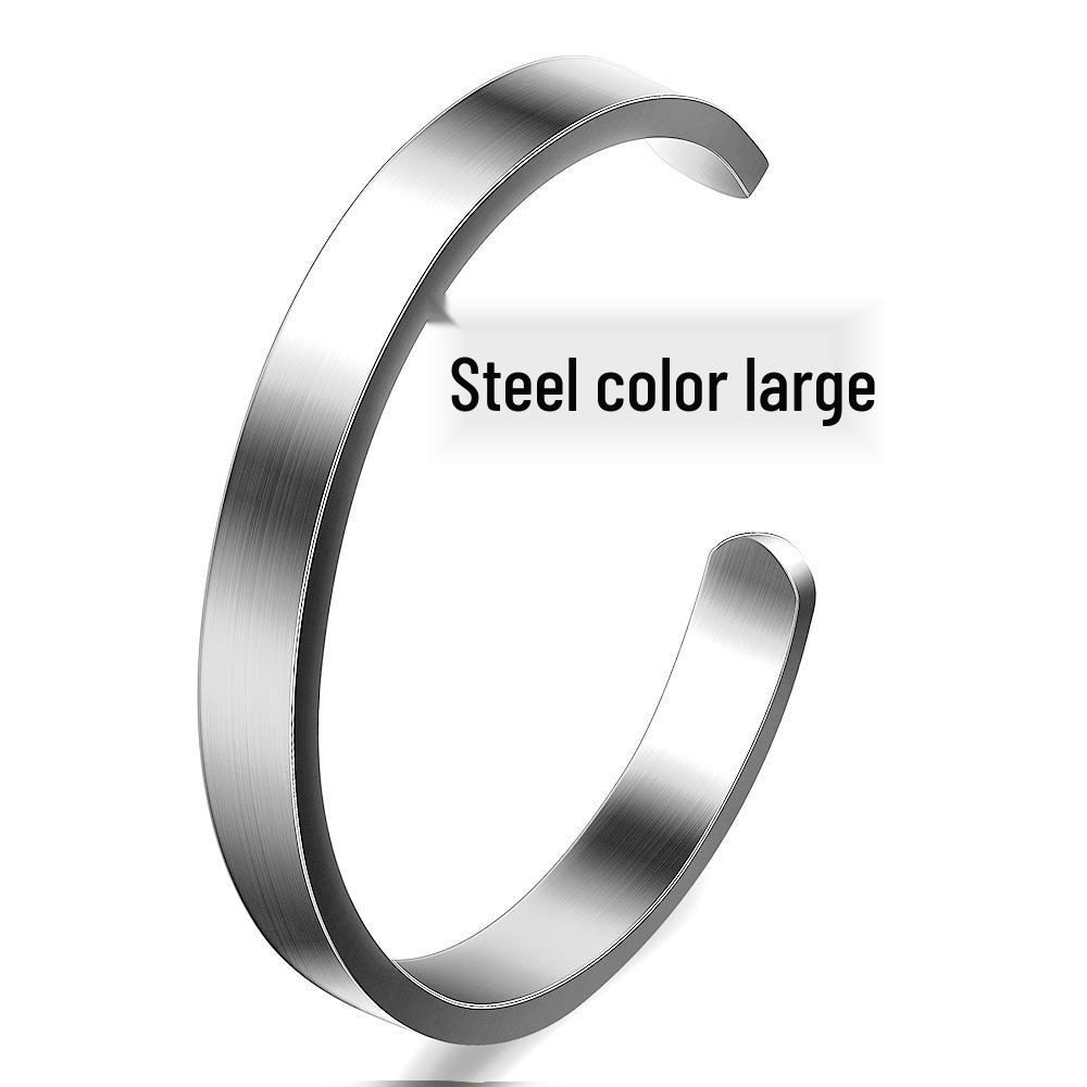 8MM Unisex C-Shaped Stainless Steel Bracelet - Titanium Options, Laser Engravable, Available in Three Colors