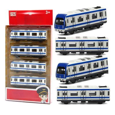 1/64 Scale Train Model, 4 Urban Rail Subway Alloy Train Cars, Alloy Subway Model, Subway/car Model