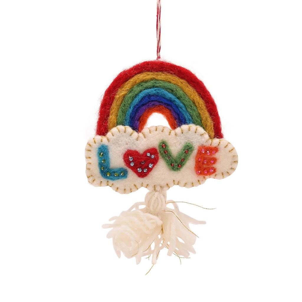 The Seasonal Gift Co. Love Felt Rainbow Hanging Decoration