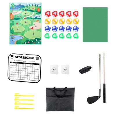 Kids Golf Set with Thickened 3MM Golf Game Mat Erasable Scoreboard Club Sticky Balls Outdoor Indoor