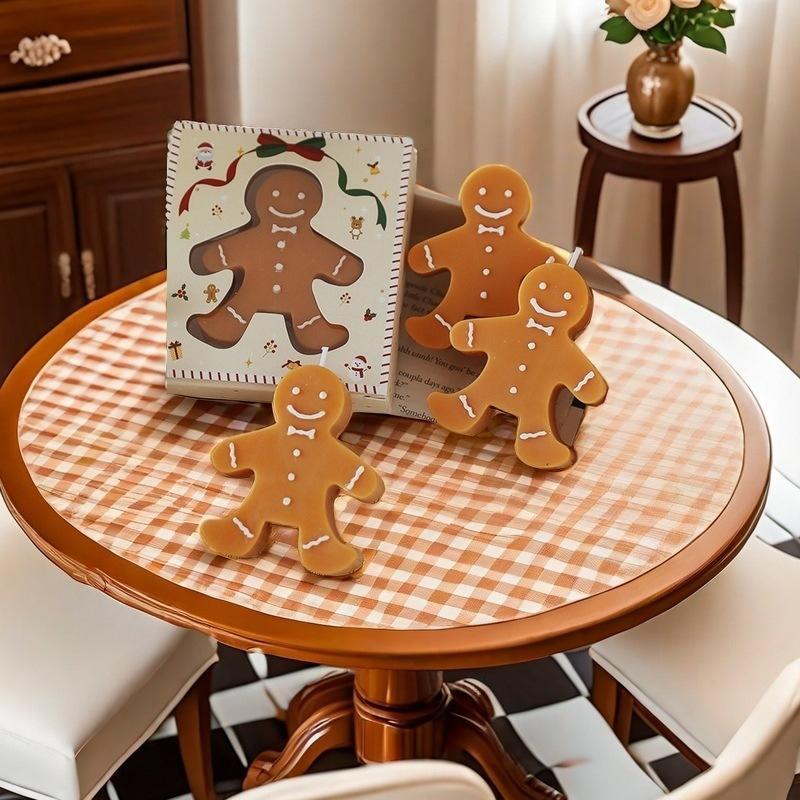 1pc Christmas Gingerbread Man Aromatherapy Candle Coffee Milk Fragrance Gift Fragrance Shape Wax Christmas Gift Fragrance Candle