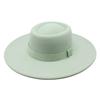 Popular European and American Simple Wool.cm Brim Men's and Women's Autumn and Winter Warm Outdoor Oval Ring Top Hat