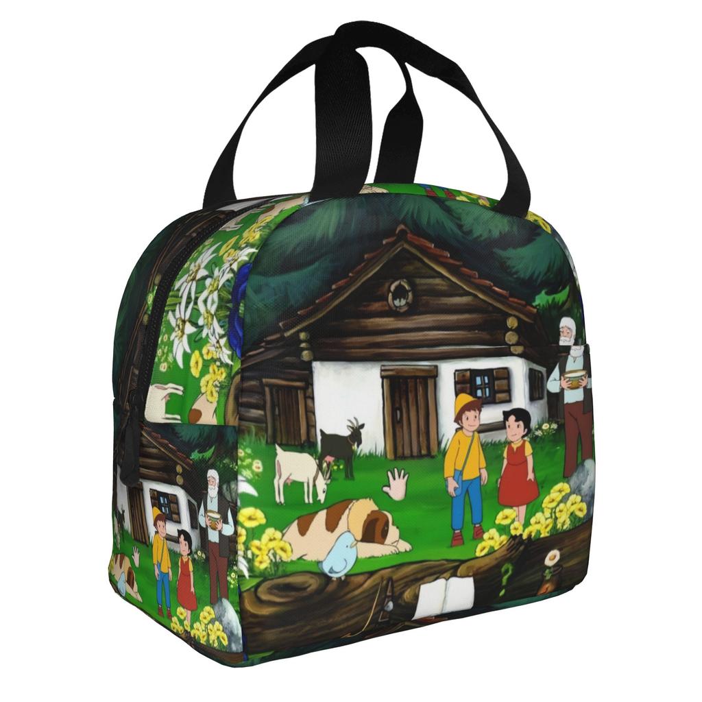 Anime Heidi Ragazza delle Alpi Fumetto Cartone Animato Riutilizzabile Pranzo Scatole Multifunzione Frigo Termico Cibo Isolato Pranzo Borsa Scuola