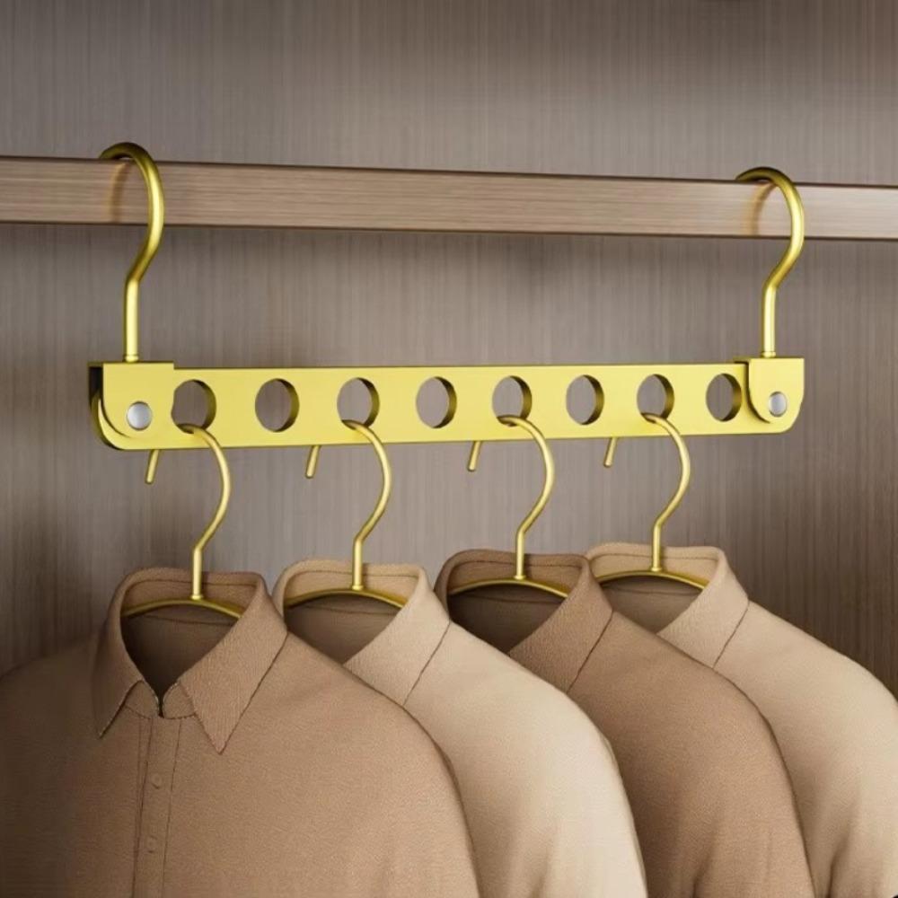 6/8 Holes Storage Rack Foldable Rotatable Wardrobe Space Saver Space Saving Design Metal Material Magic Metal Hangers
