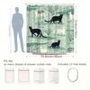 1Pc Animal Shower Curtain Black And White Cat Pattern Bathtub Partition Hanging Cloth Curtain Vivid Natural Landscape Bathroom