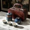 Portable Travel Tea Set Outdoor Kung Fu Ceramic Kuaike Cup One Pot Three Cups Business Event Gifts