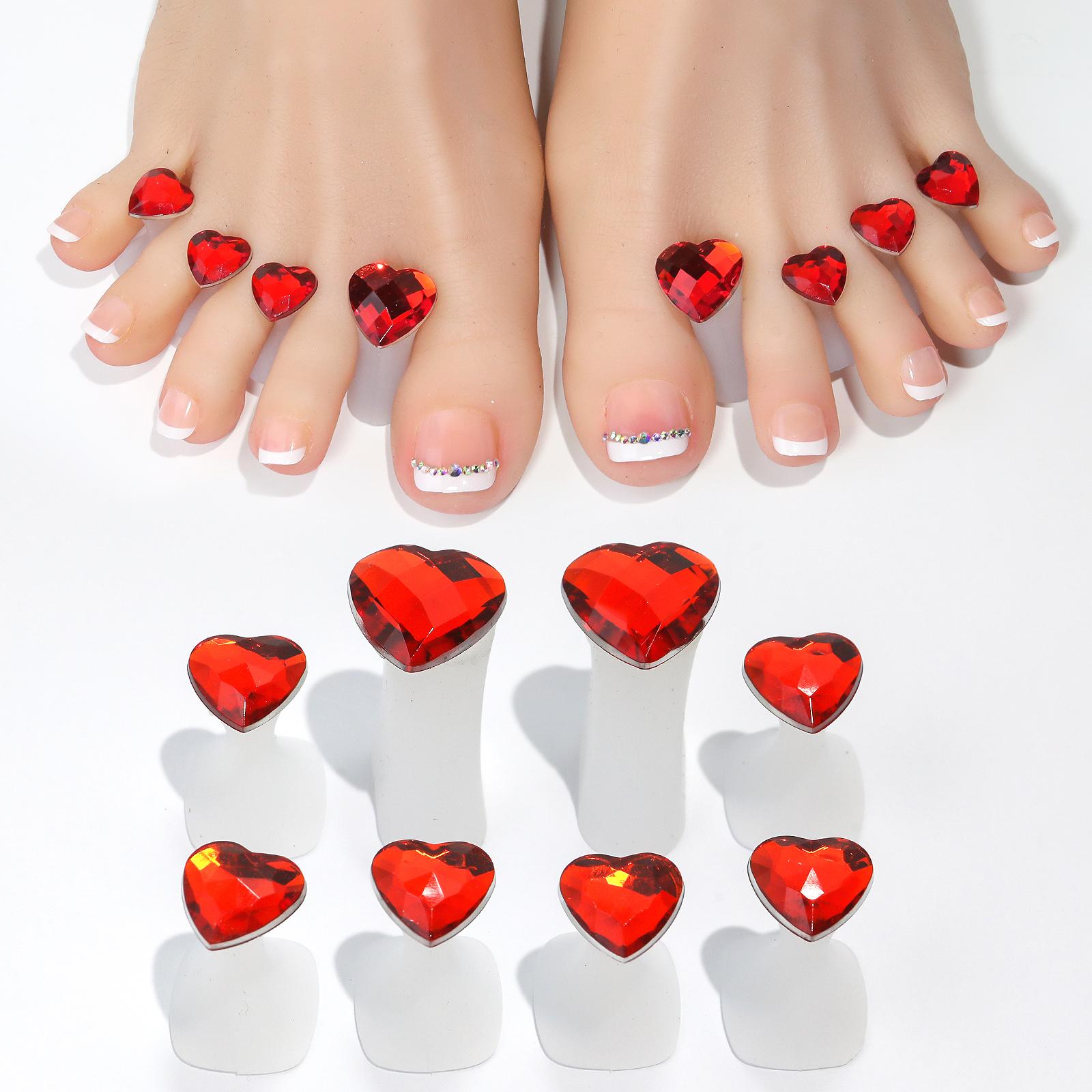 

8pcs/Bag Soft Silicone Flower Design Perals Toe Separator For Pedicure Foot Finger Splitter Flexible Finger Toe Separation Tool