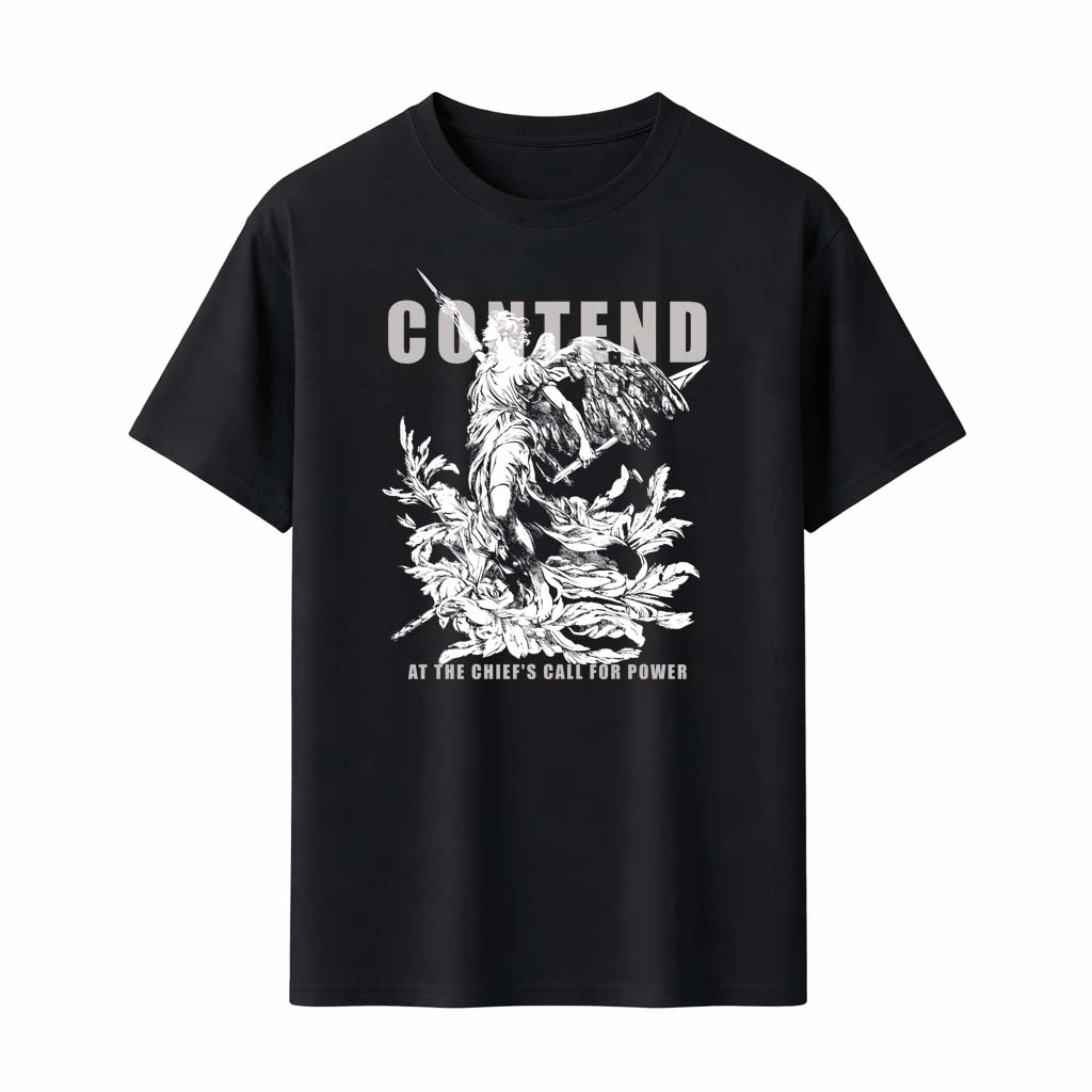 Contend Angel Warrior T-Shirt Men Women Gothic Print Streetwear Punk Rock Style Black Tee Top Fashion Summer - Men s Summer C... S разноцветный