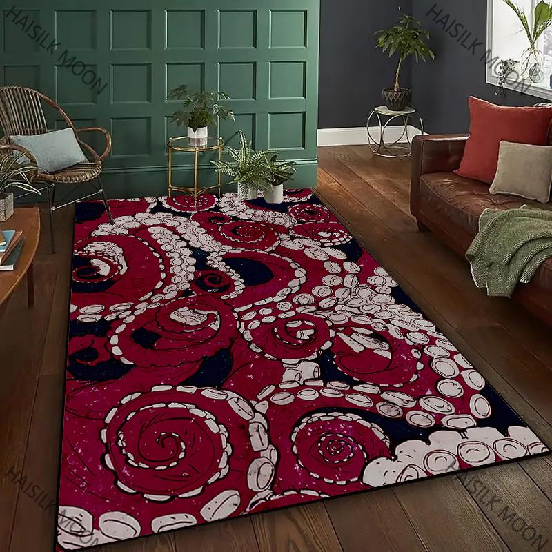 17 Styles Art Style Octopus Printed Carpet Living Room Bedroom Sofa Large Area Decorative Mat Kids Play Soft Non-slip Rugs Gift
