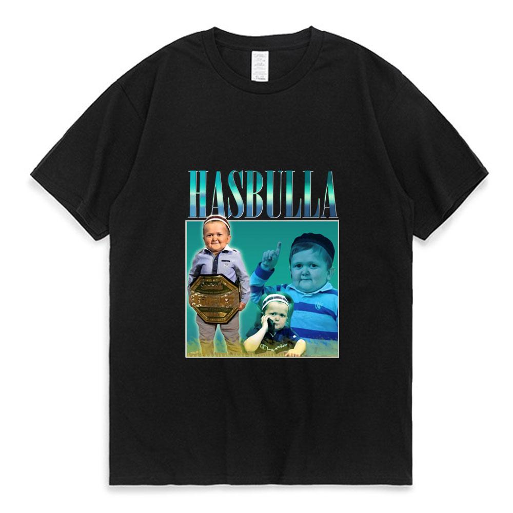 Buy Hasbulla Fighting Meme T Shirt Men Women Mini Khabib Blogger T-Shirt  High Quality Crew Neck Pure Oversized Tees Tops Man at affordable prices —  free shipping, real reviews with photos —