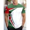 Men's Casual T-shirt | Geometric Print of Hungarian Flag Color | Polyester Fiber