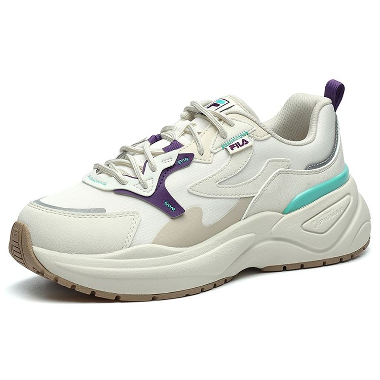 Fila Fashion Sneakers Round Toe Lace-Up Low-Top Marathon Running Shoes Women Sneakers White Blue F12W144154FTA