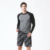 Beijigelleu Men'S Raglan Rash Guard Set Top Bem-S913K + Bottoms Bem-S914K