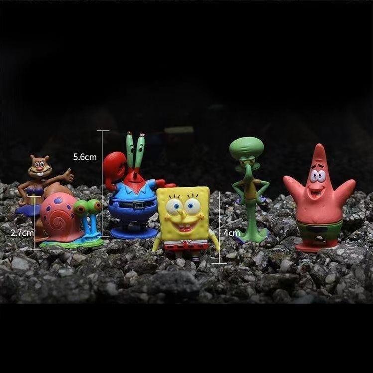 SpongeBob SquarePants Figurine Set of 6, 3+ Inches, Multicolor Character Collection, Kids Toys Gift, Party Decorations