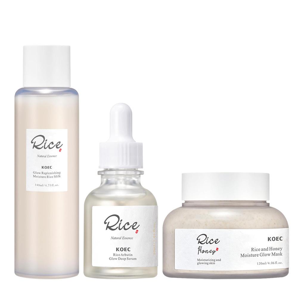 KOEC Rice Honey Hydrating Skincare Set Essence Toner Sheet Mask Trio