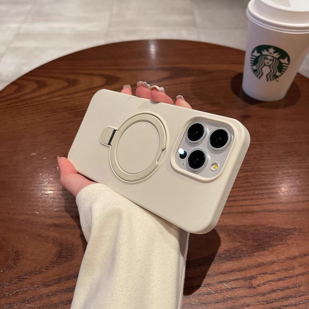 Applicable to iPhone17Promax mobile phone case, liquid silicone, Apple 15 magnetic bracket, all-inclusive anti-drop protective case.
