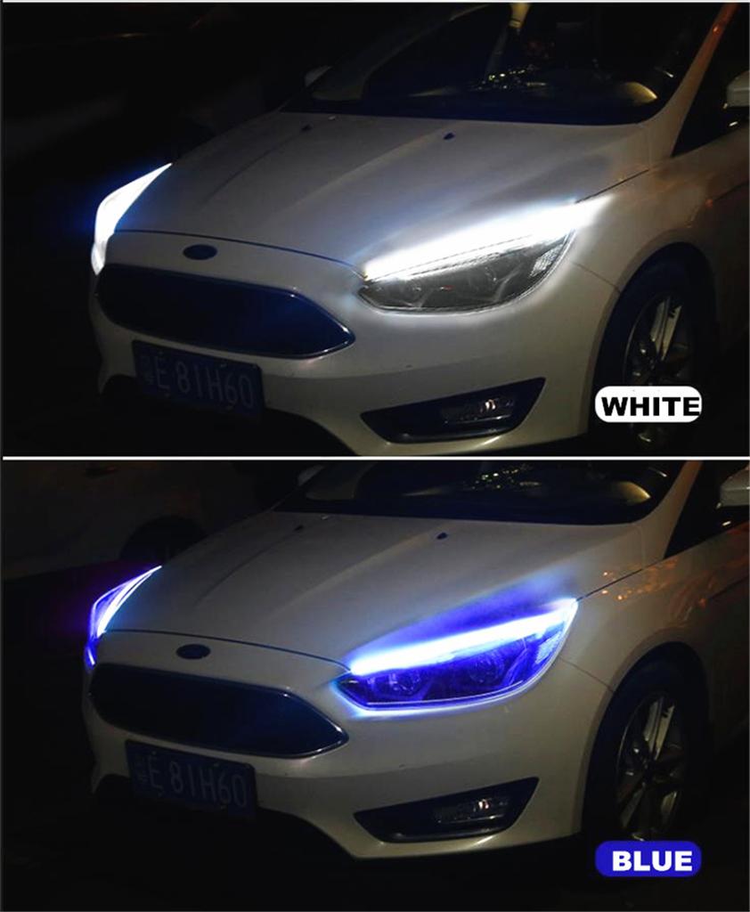 2X 60Cm Rgb Sequential Led Daytime Running Lamp Drl App Bluetooth Remote Control