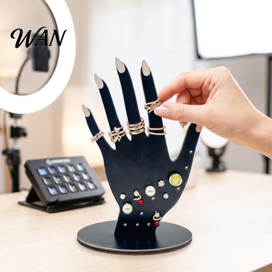 Hand-shaped Ring Stand Hand Shape Holder, 2D Wooden Jewelry Display for 3D Texture Rack Rings Necklace, Minimalist Dresser Decor, Decorative