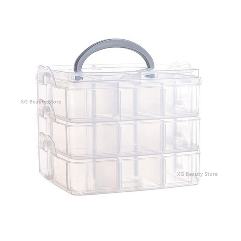 1/2PCS 18 Grid Transparent Large-capacity Necklace Ring Stud Earrings Storage Box Jewelry Box Ornament Box Jewelry Storage Box