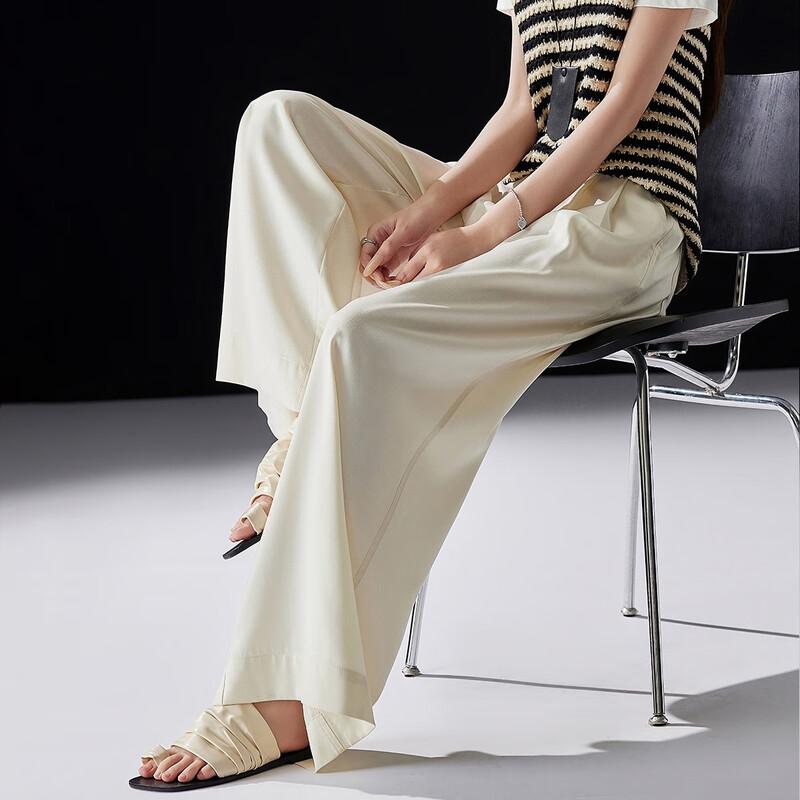 Demana Women's High-Waist Lyocell Pleated Wide-Leg Pants