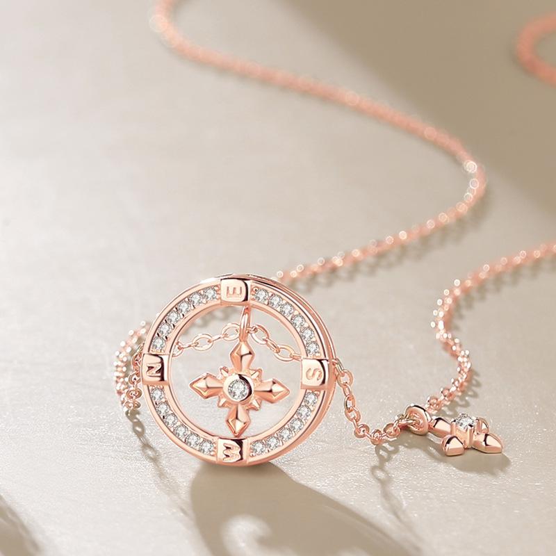 

Танциз S925 стерлингового серебра Роскошное индивидуальное ожерелье с подвеской женское классическое ожерелье прилива розового золота