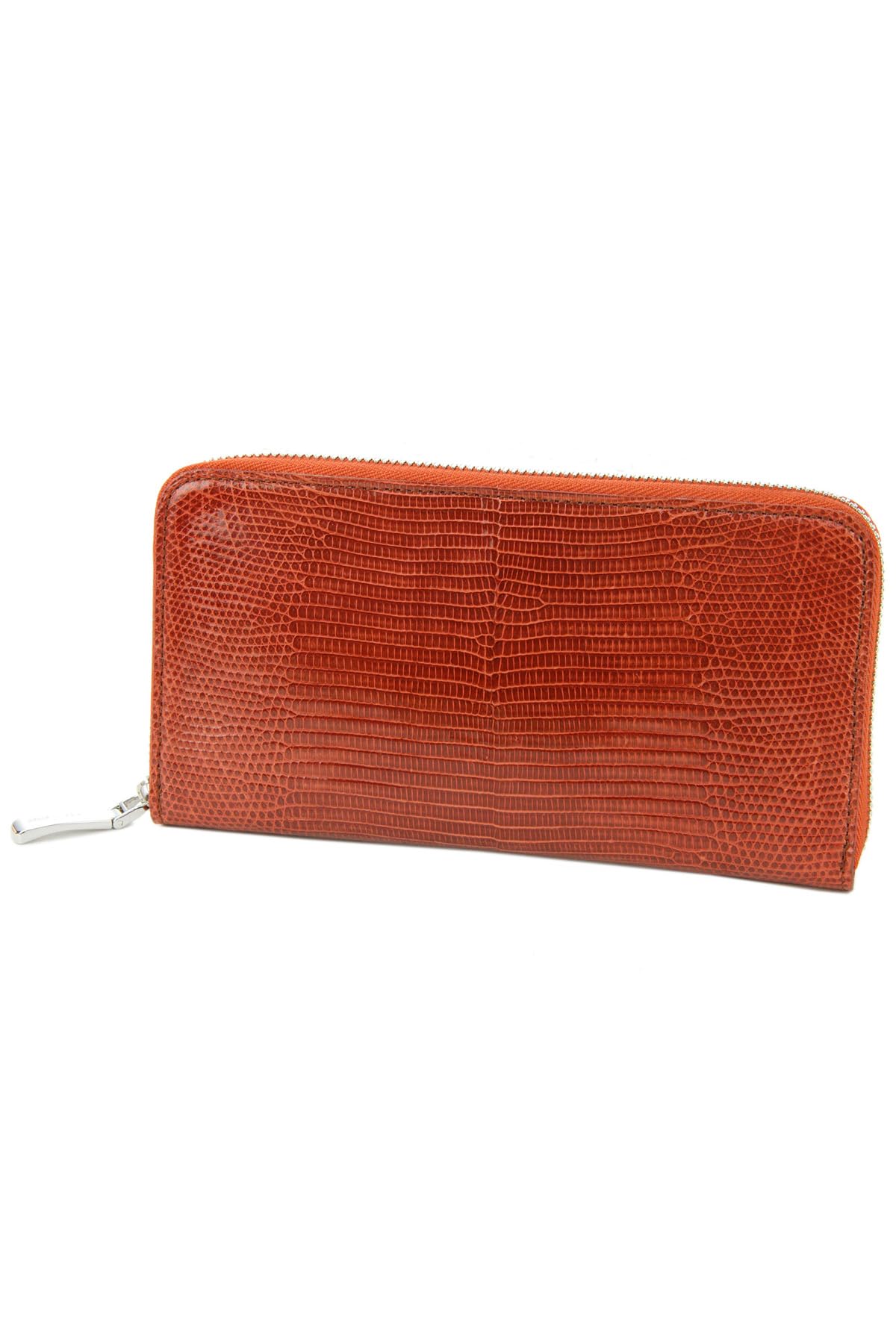 

Long Wallet Genuine Leather Round Zipper Barca Lizard Leather Orange [Pelle Morbida] Men s PM-LI002-OR помаранчевий