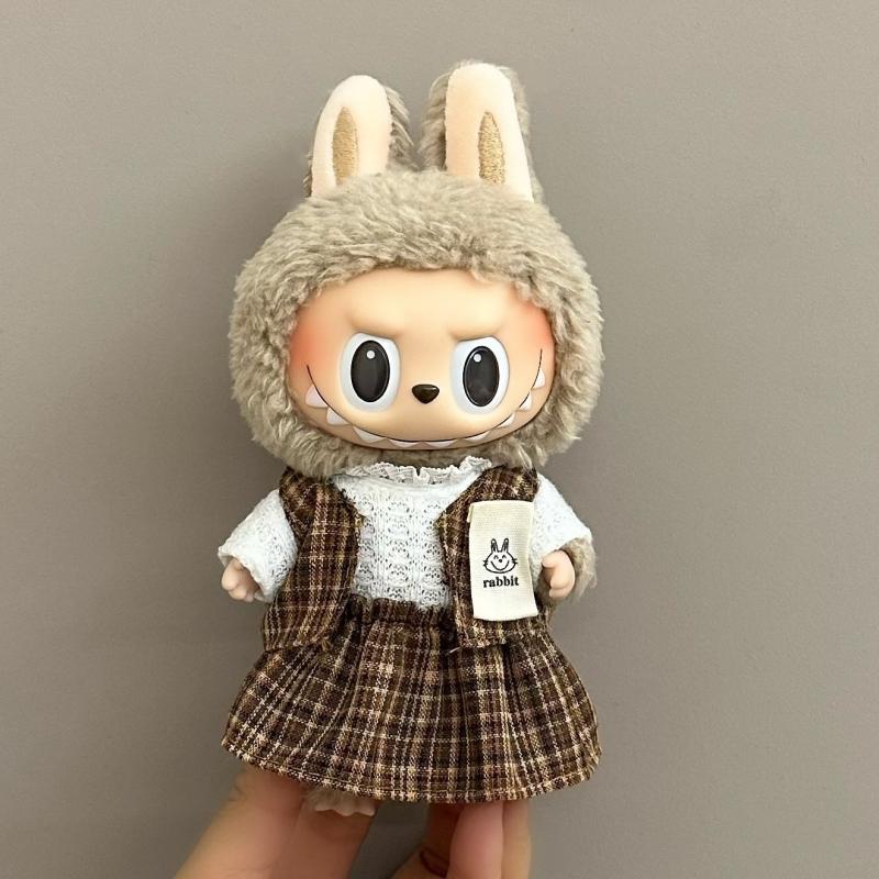 15-17cm Labubu Clothing Set Suitable for V1 V2 V3 Plush Doll Fashion Clothing Accessories Overalls Skirt Children's Toys Gifts