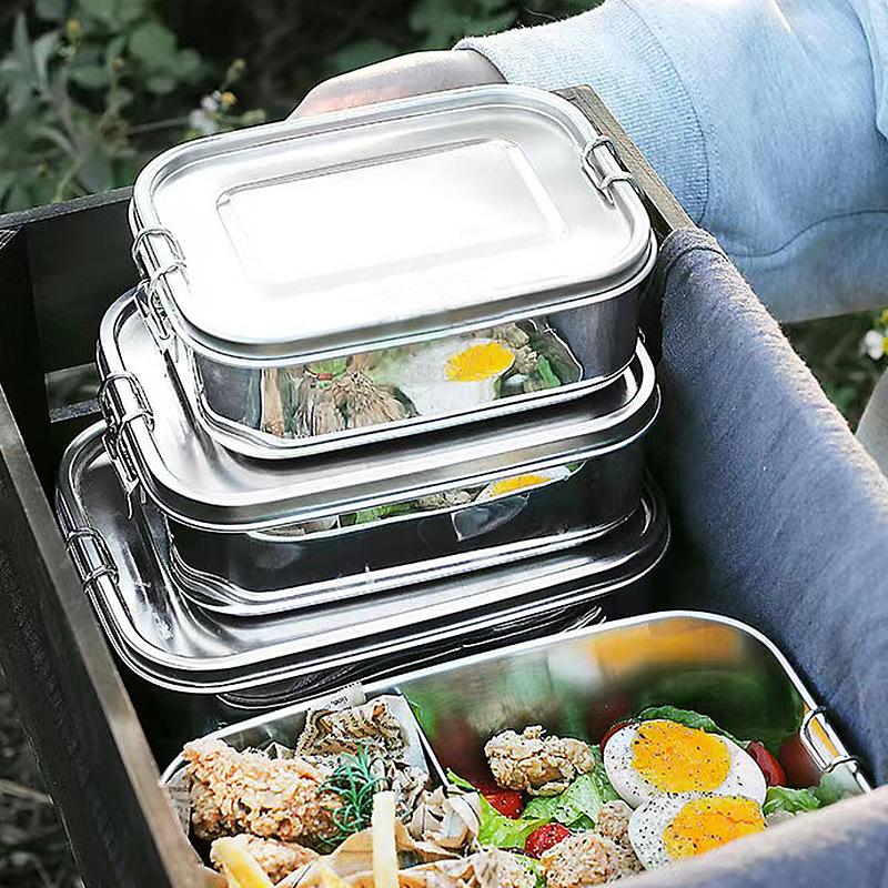 Separate Bento Lunch Box 304 Stainless Steel Lunch Box Baby Child Student Outdoor Camping Picnic Bento Box Tableware Sealed Box