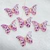 10Pcs Cute Colorful Shiny Butterfly with a Hole Flat Back Resin Scrapbooking DIY Jewelry Hairpin Craft Decoration Accessorie
