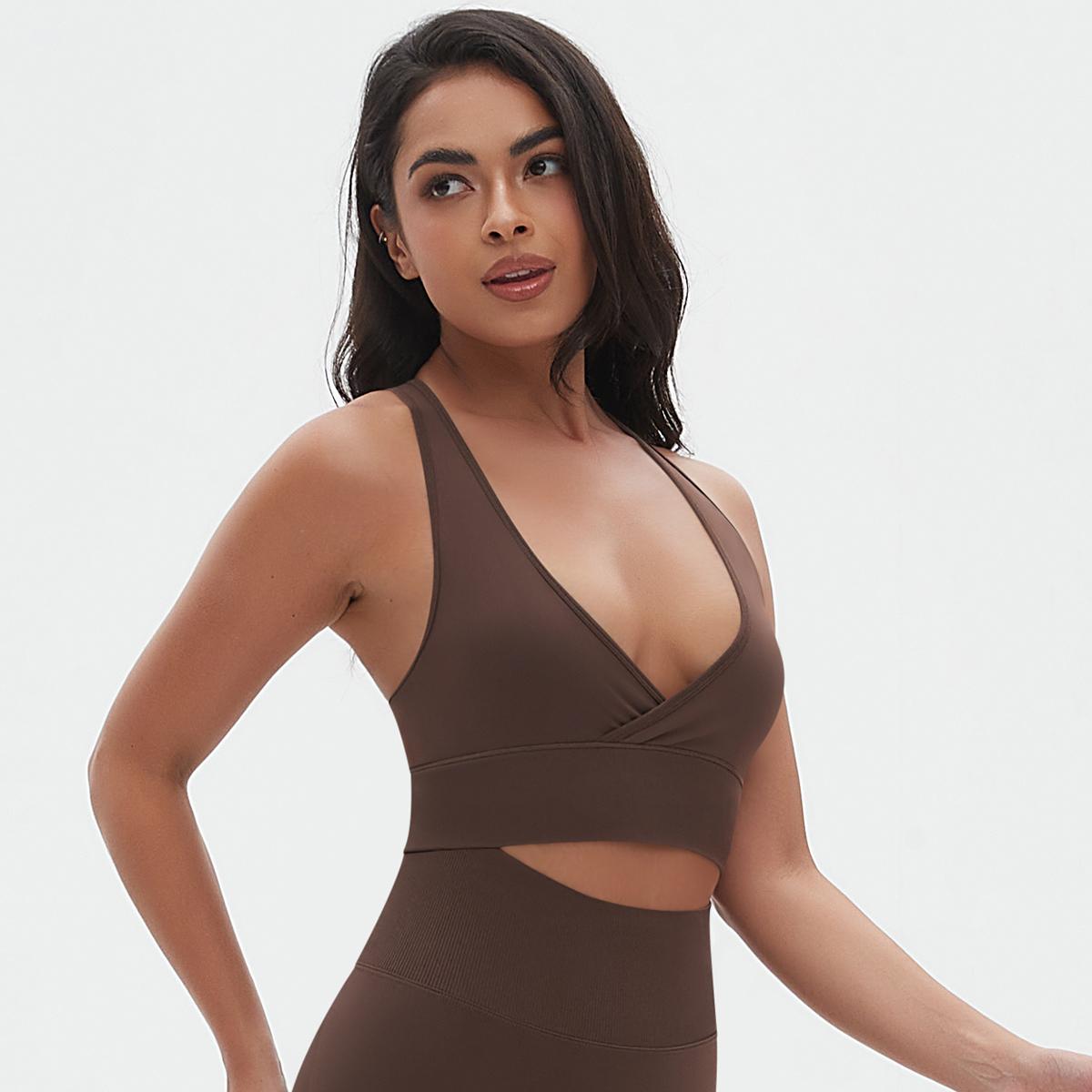 Auroth женский бюстгальтер для йоги дышащий быстросохнущий спортивный топ ударопрочный — фото 5